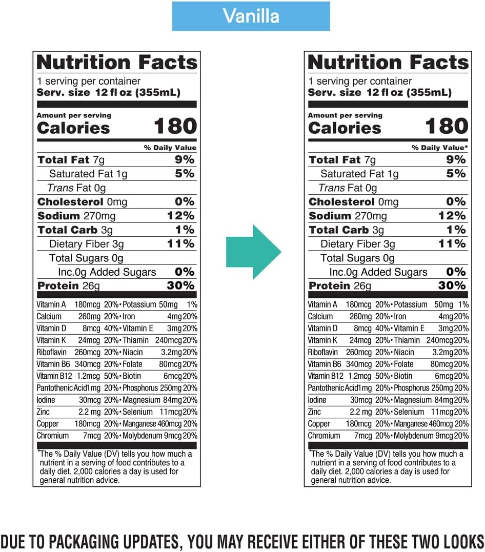 OWYN Only What You Need 26g High Protein Shake, Vanilla Flavored, 12 Ct | 26g Protein, Zero Sugar, 3g Fiber, Dairy Free, Plant Protein, Gluten Free, 12fl oz Bottles, 23 Vitamins and Minerals