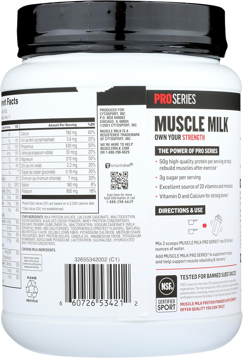 Muscle Mlk Pro Series 50 Knockout Chocolate, 2.4 Pound