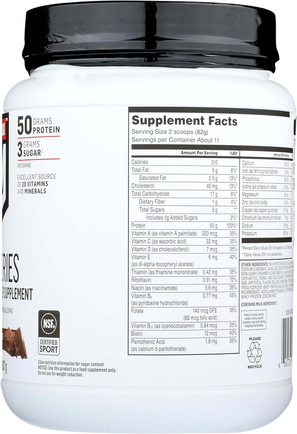 Muscle Mlk Pro Series 50 Knockout Chocolate, 2.4 Pound